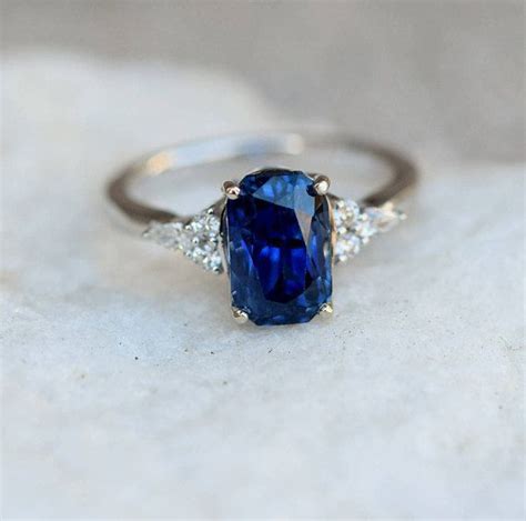 navy blue diamond engagement rings